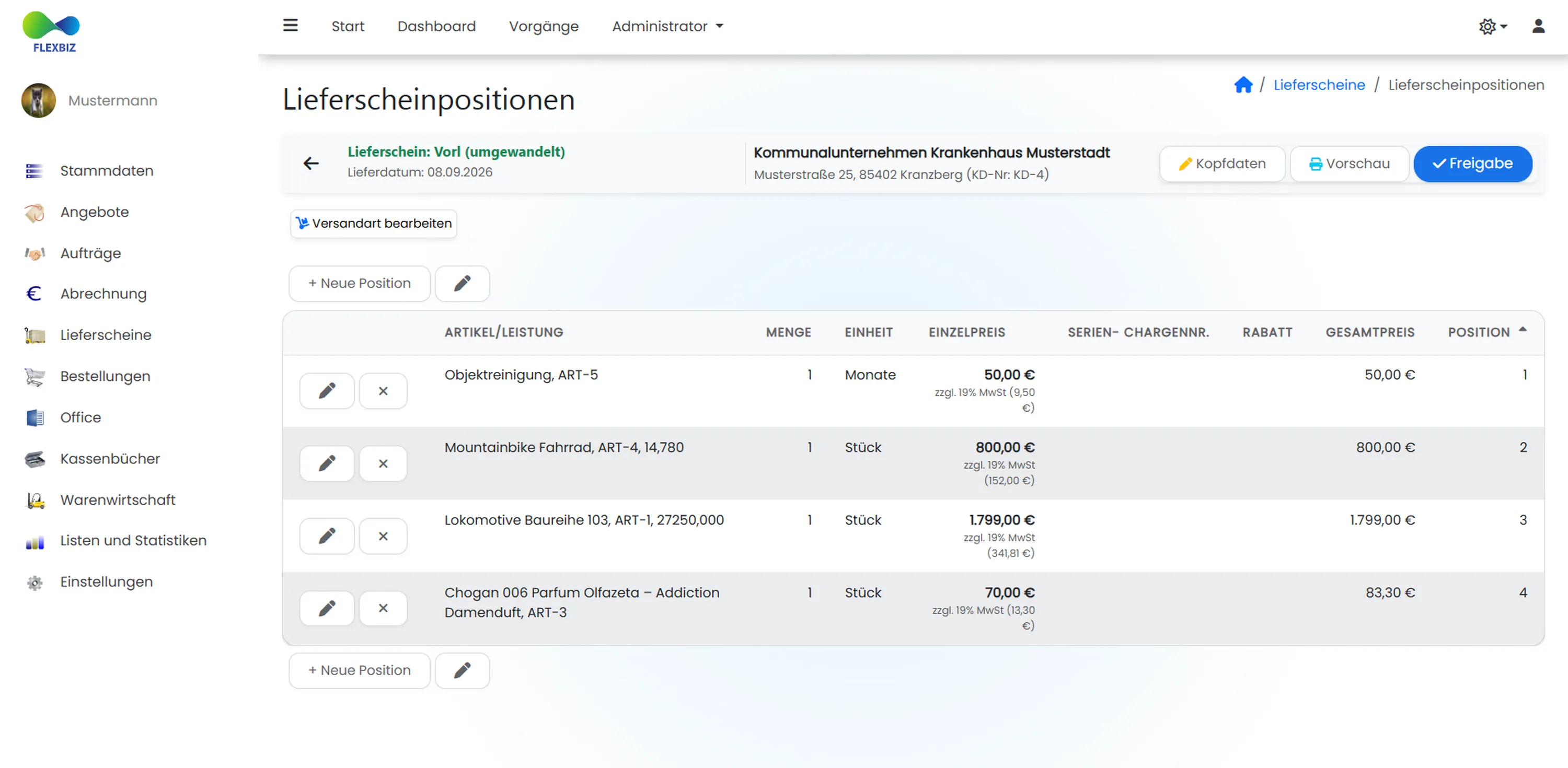 Flexbiz Lieferscheine